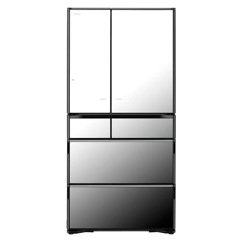 Hitachi 735L Multi-Drawer Fridge Freezer  Mirror Grey Glass